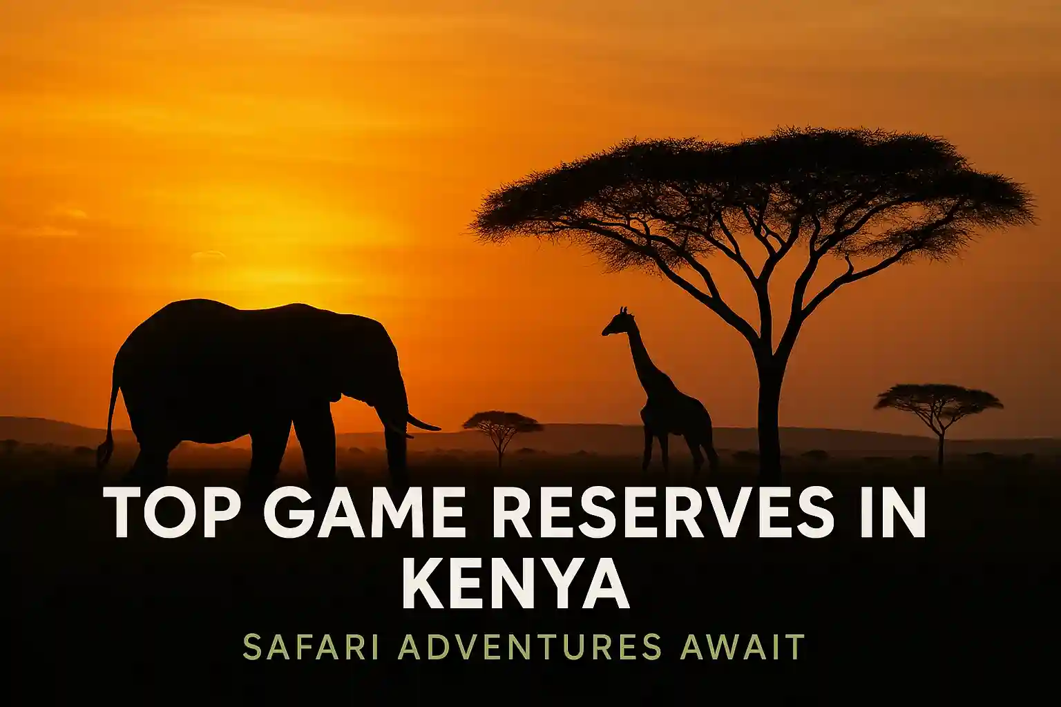 silhouette-of-elephant-and-giraffe-at-sunset-on-kenyan-safari